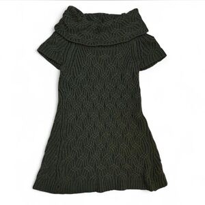 Off the shoulder crotchet knit sweater dress